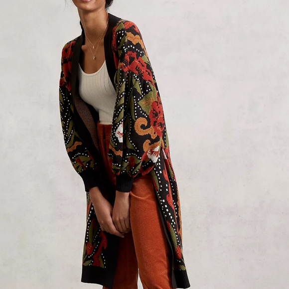 Anthropologie Farm Rio Pepita Cardigan 
